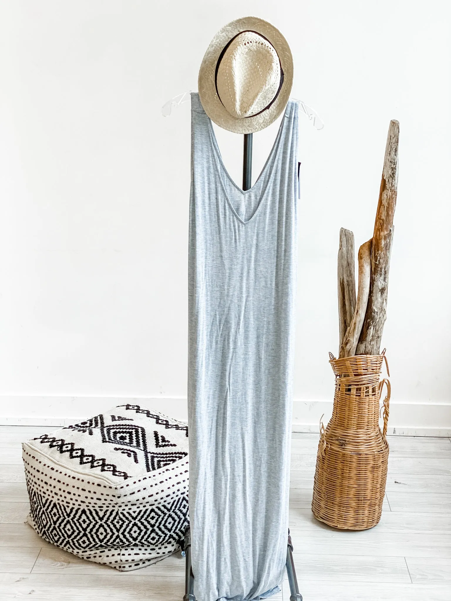 Ansel V-Neck Open Back Maxi Dress