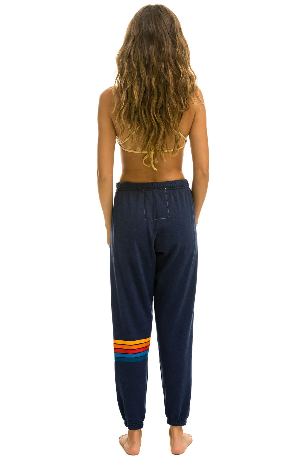 Aviator Nation Rainbow Stitch Sweatpants ~ Navy