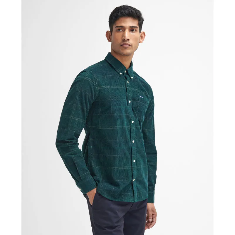 Barbour Blair Corduroy Tailored Mens Shirt - Green Loch