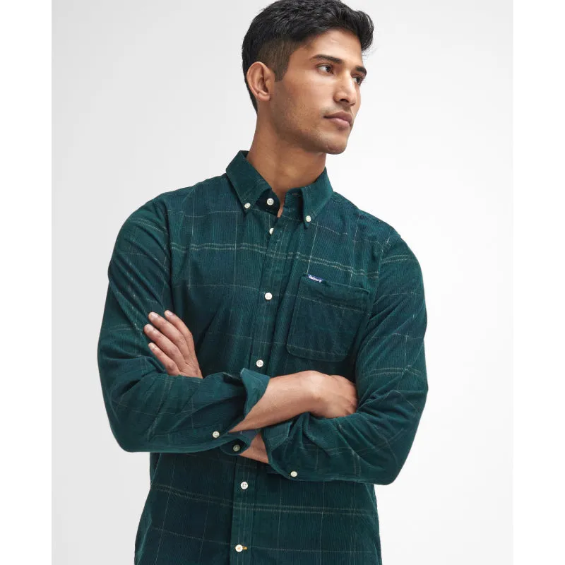 Barbour Blair Corduroy Tailored Mens Shirt - Green Loch