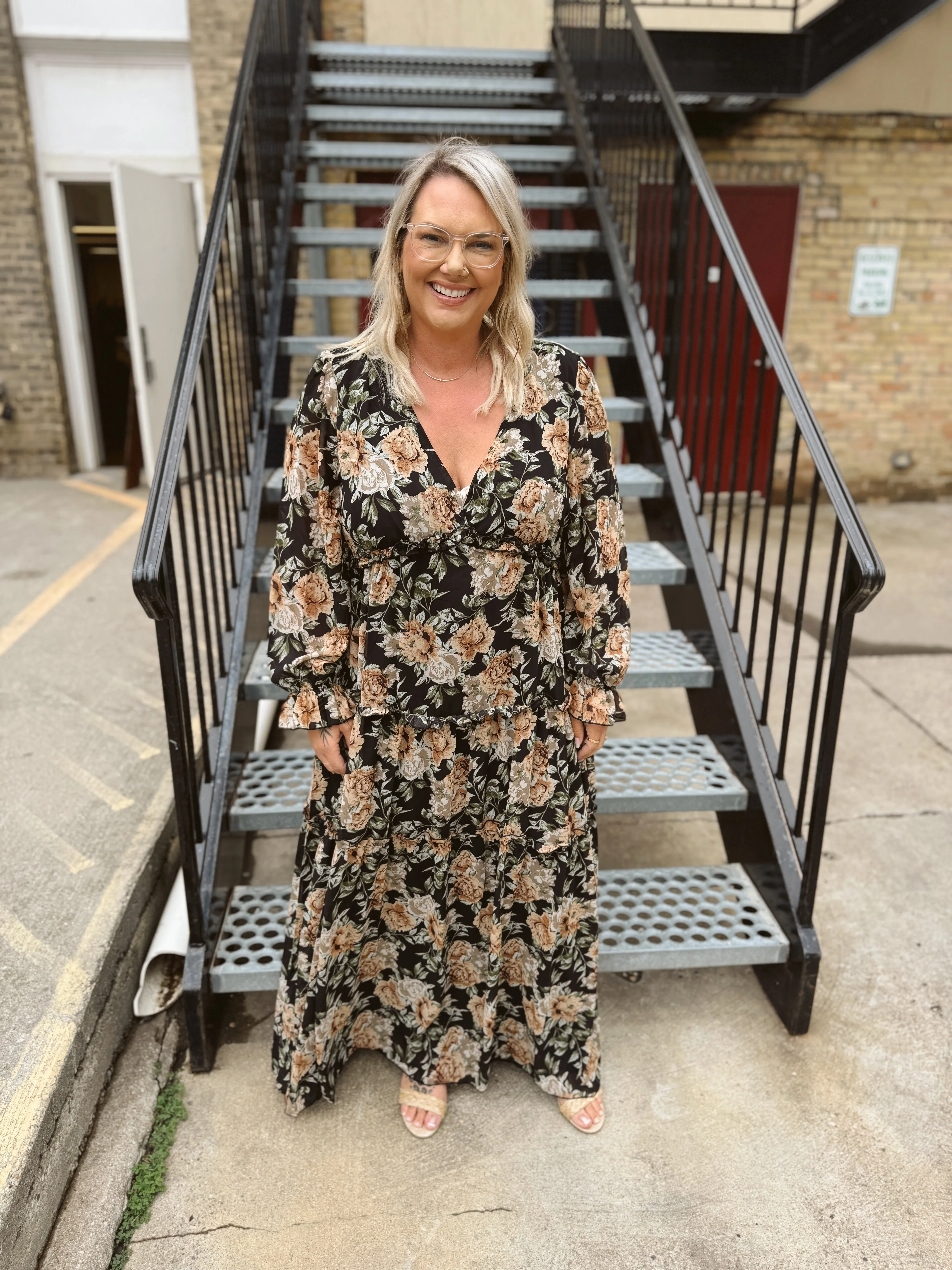 Black Floral Maxi Dress