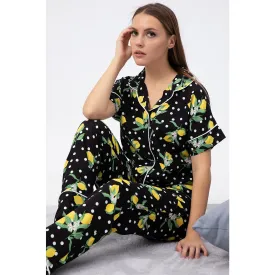 Black Printed PJ Set