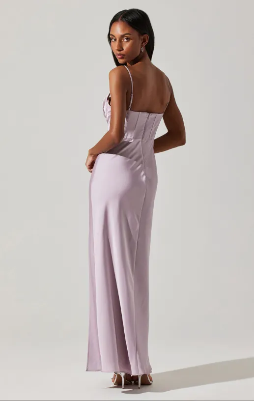 Cannes Maxi Dress Silver Lilac