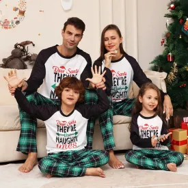 Christmas Parent-Child Classic Plaid Alphabet Cartoon Pajamas