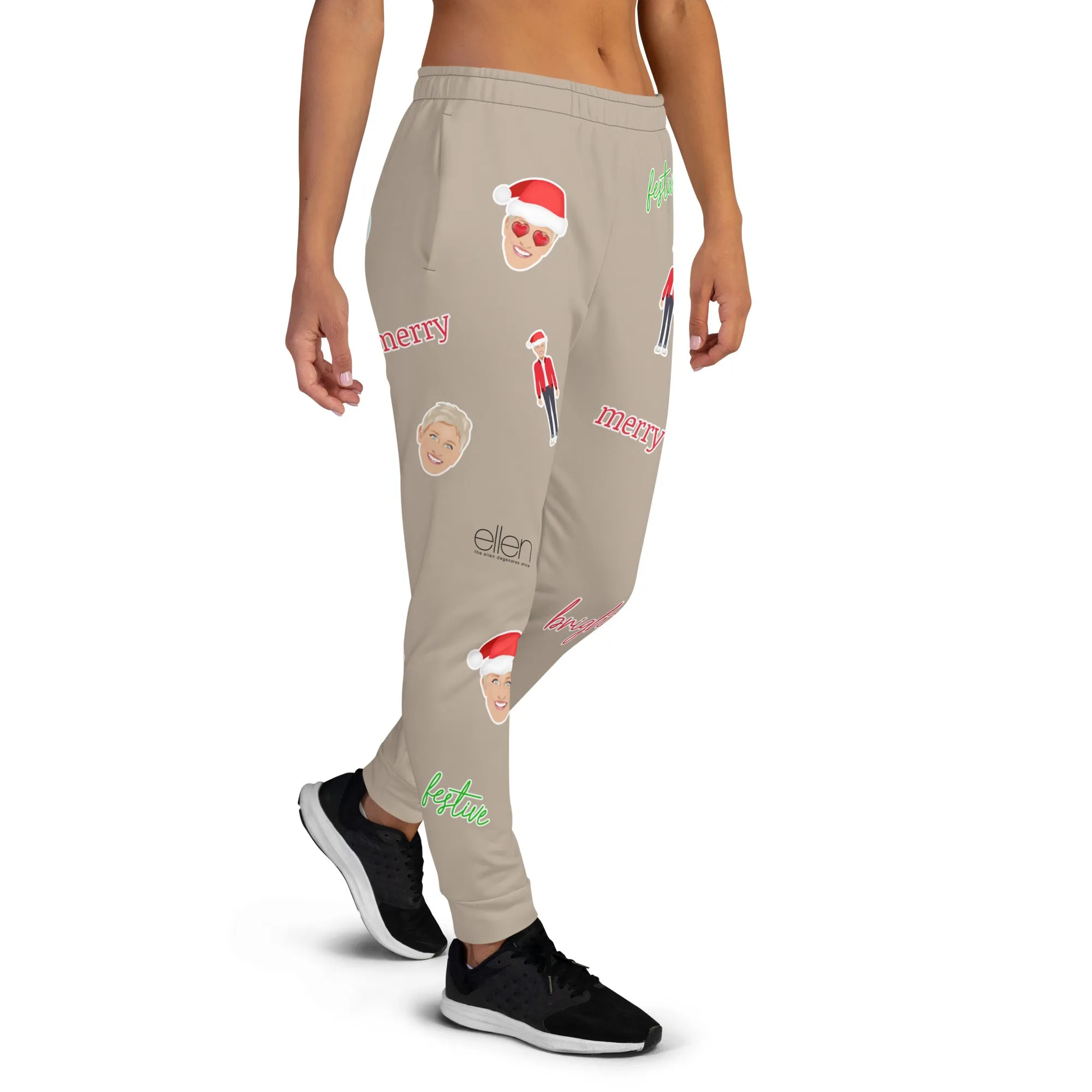 Ellen's Holiday Emoji All Over Joggers (Latte)