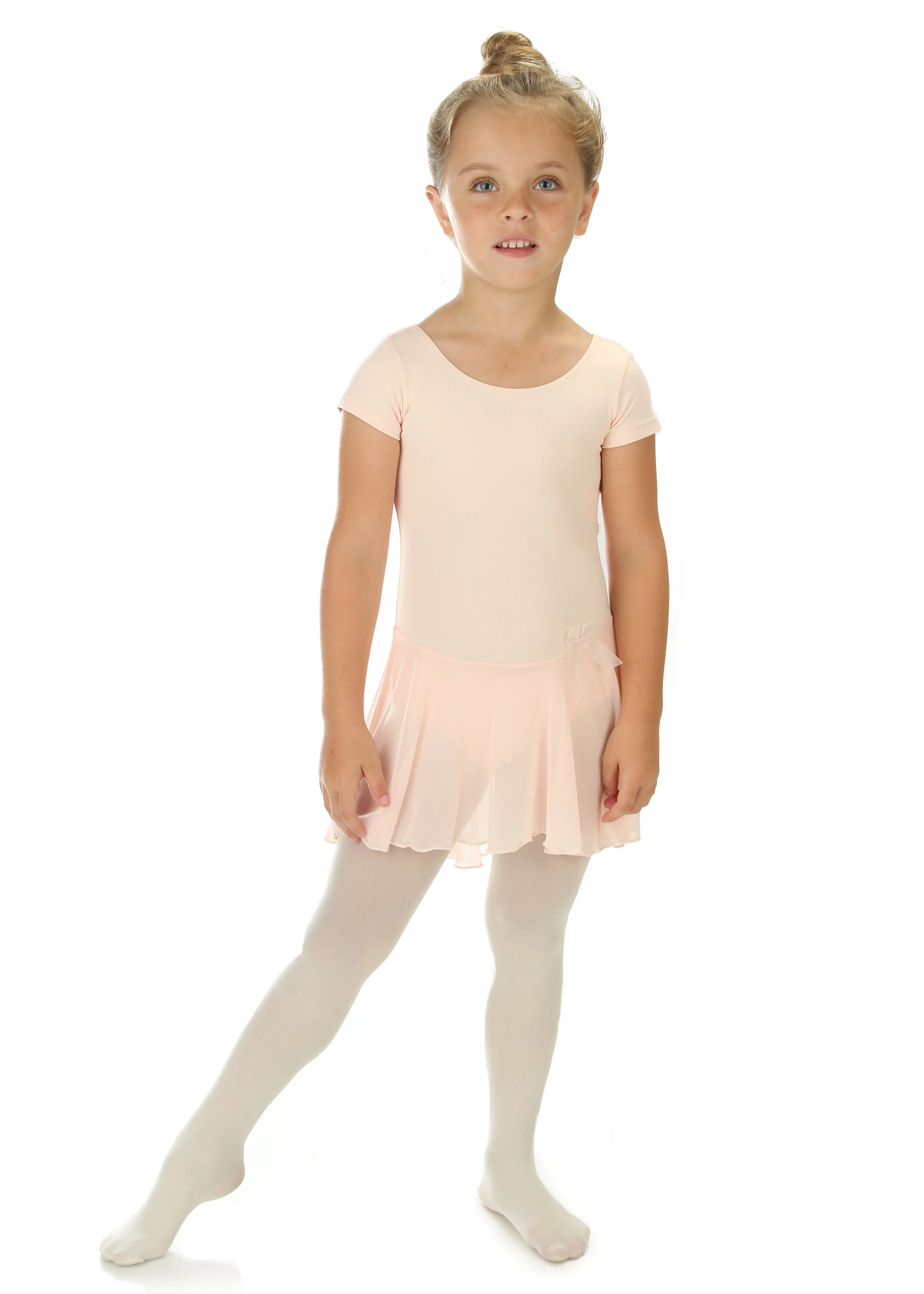 Elowel Kids Girls' Ruffle Short Sleeve Skirted Leotard (Size 2-14 Years) Multiple Colors