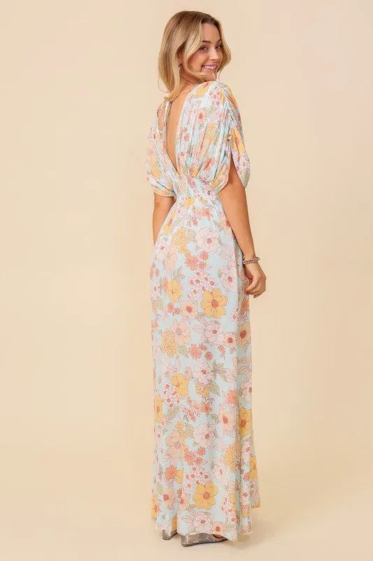 Floral Print Brunch Spring Summer Maxi Sundress