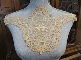 GORGEOUS Antique Lace Large Applique,Mixed Lace, Perfect For Dress,Blouse or Vintage Clothing Repair, Collectible Vintage Lace