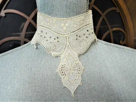 GORGEOUS Victorian French High Neck Collar, Victorian Edwardian Lace, Heirloom Sewing,Collectible Vintage Clothing ,Collectible Lace Collars