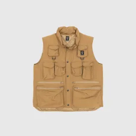 GROSGRAIN MULTI-POCKET ZIPPED DOWN VEST