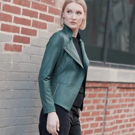 Hunter Green Liquid Leather Jacket