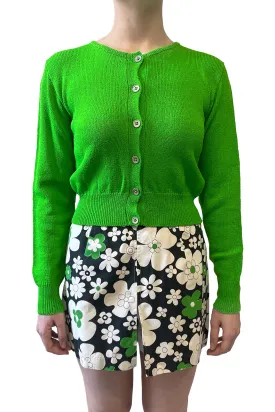 James Coviello for Anna Sui Cropped Green Cardigan