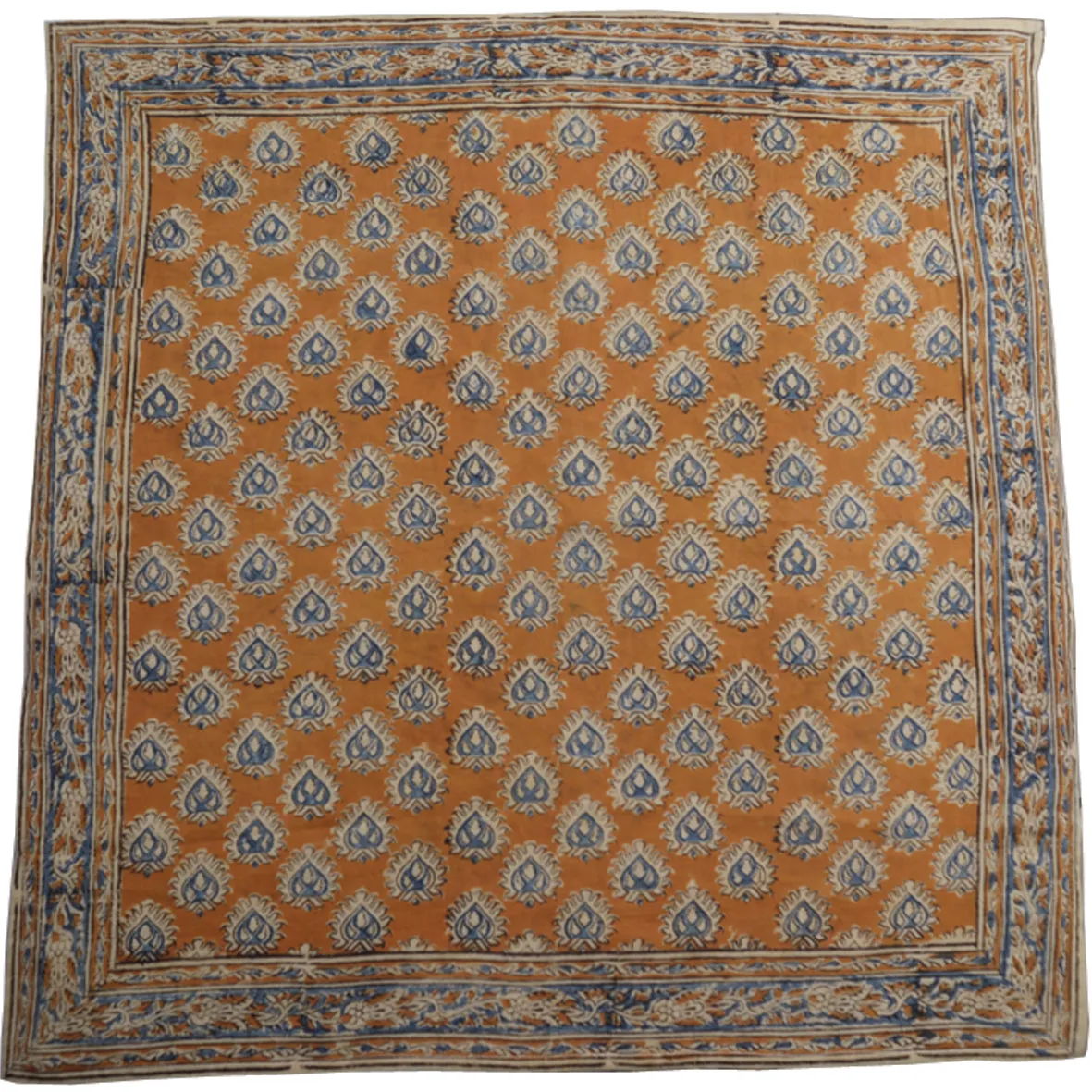 KK1414 Kalamkari Cotton Bandana - Diya Mustard (KK1414)