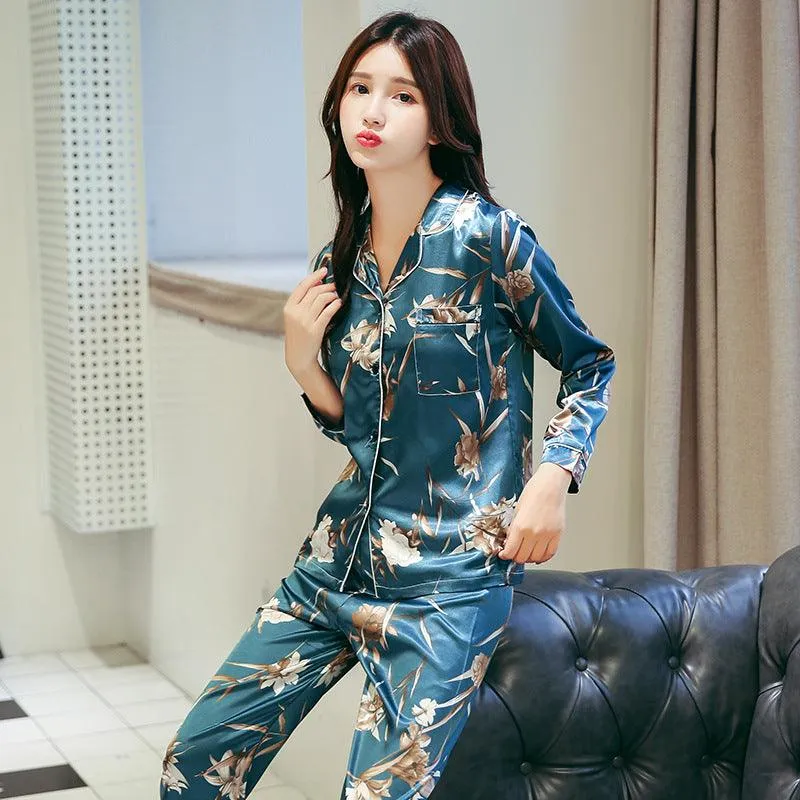 Ladies silk pajamas