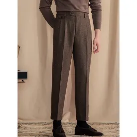 Men's Autumn and Winter Business Retro Straight Suit Pants