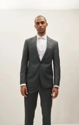 Merino Wool & Silk Single Breasted Suit - Dark Green