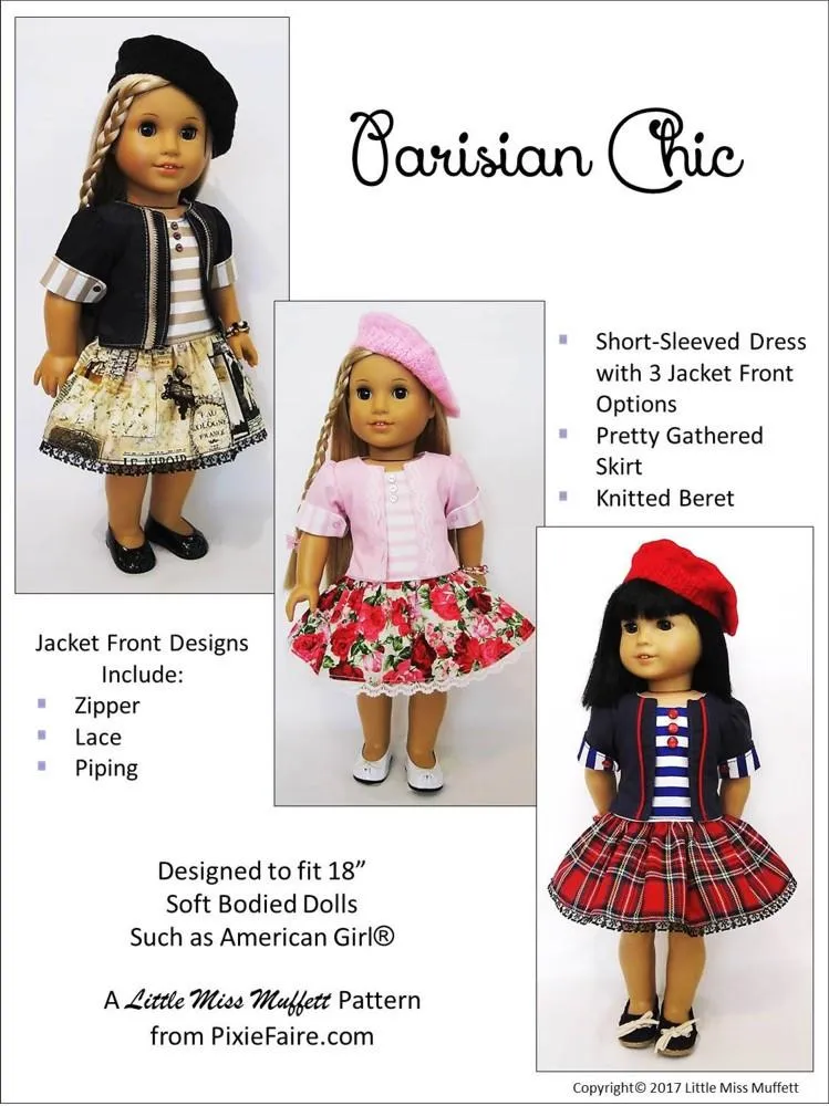 Parisian Chic 18" Doll Clothes Pattern