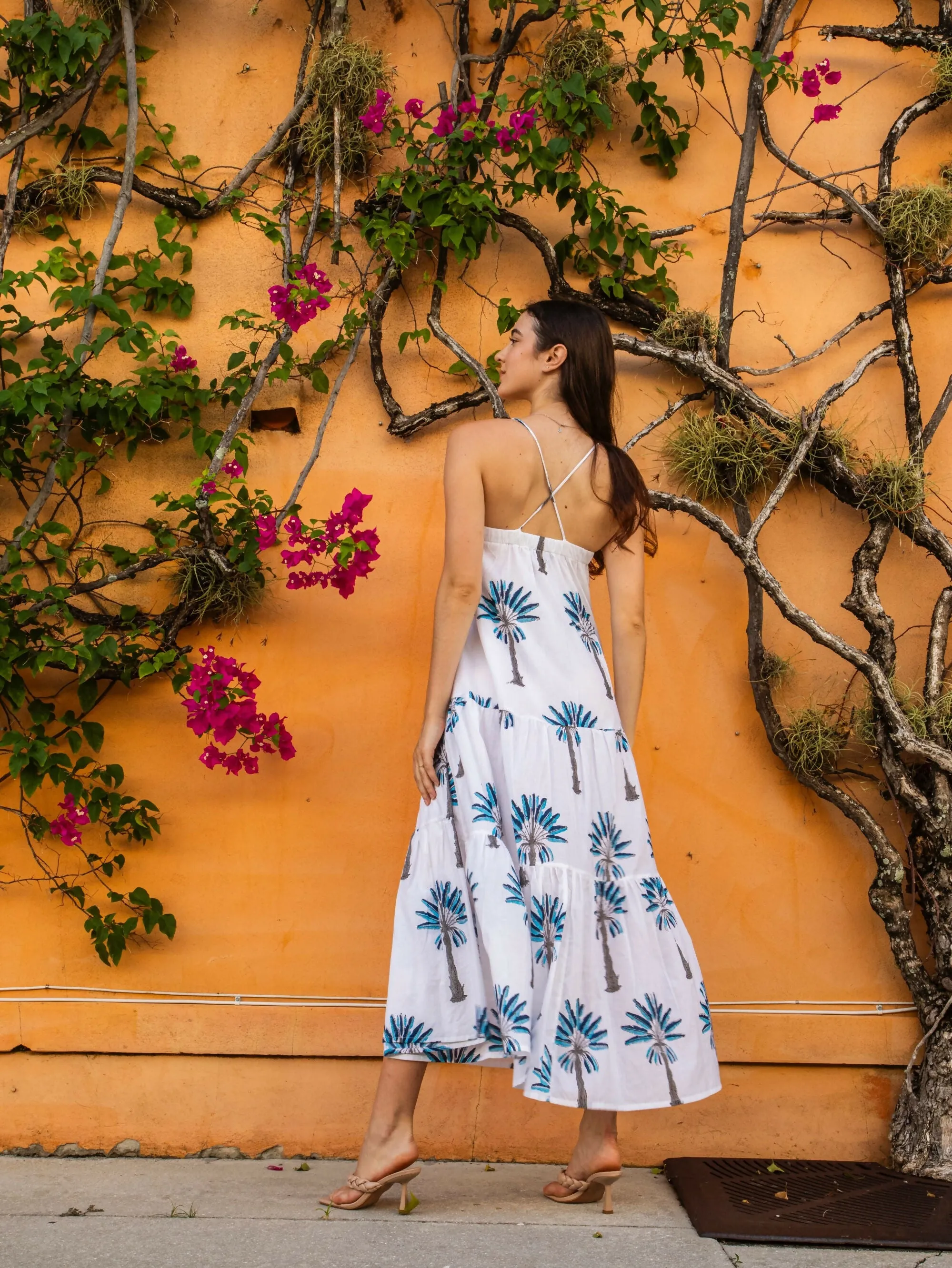 Pintuck Maxi Dress | Blue Palm