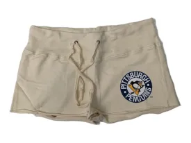 Pittsburgh Penguins Retro Brand WOMEN'S Ivory Drawstring Sweatpant Shorts