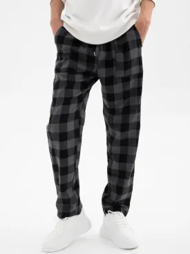 Plaid Bedroom Pajamas Soft and Breathable Mens Sleepwear