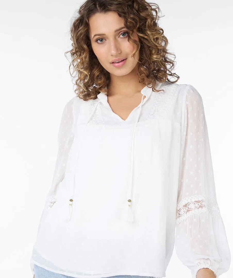 Plumetis Lace Blouse