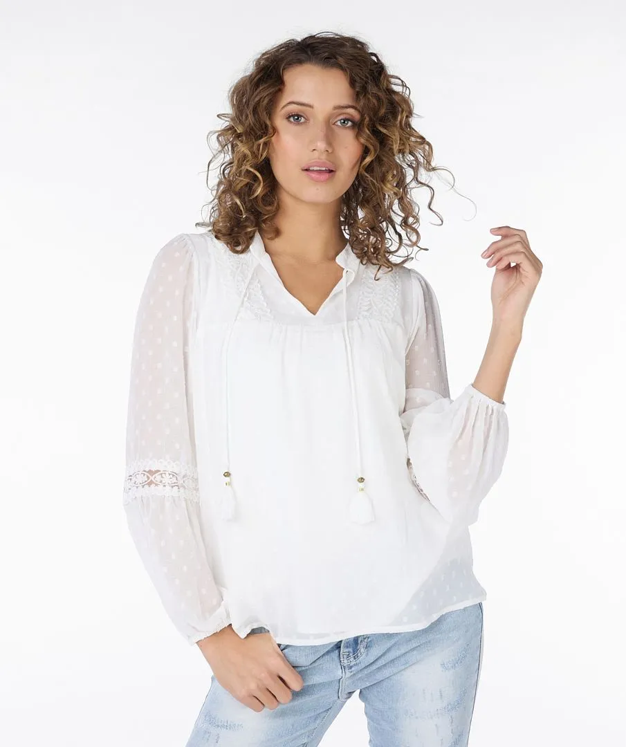 Plumetis Lace Blouse