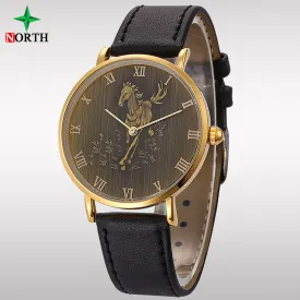 Relojes Hombre 2017 Antique Horse Watch Business Wristwatch Waterproof Horloges Mannen Quartz-Watch Brand Luxury Glod Watch Men