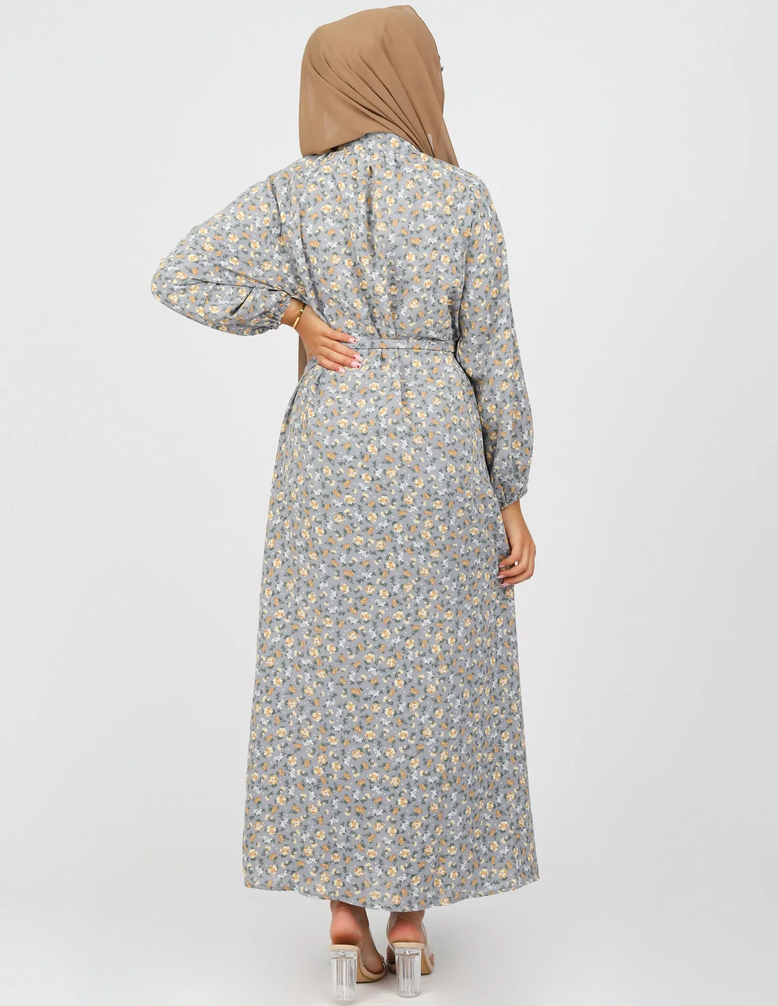 Sara Linen Print Dress