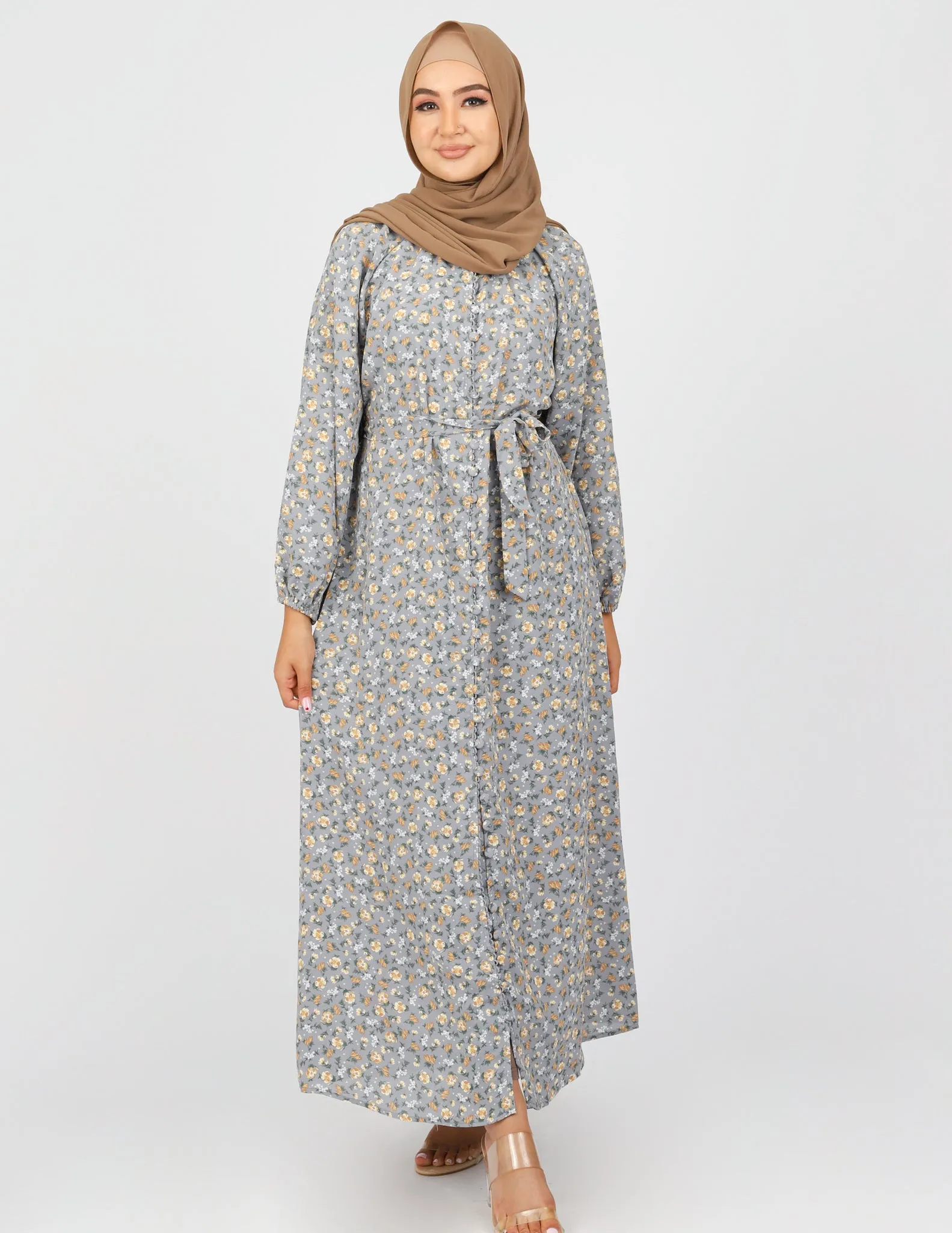 Sara Linen Print Dress