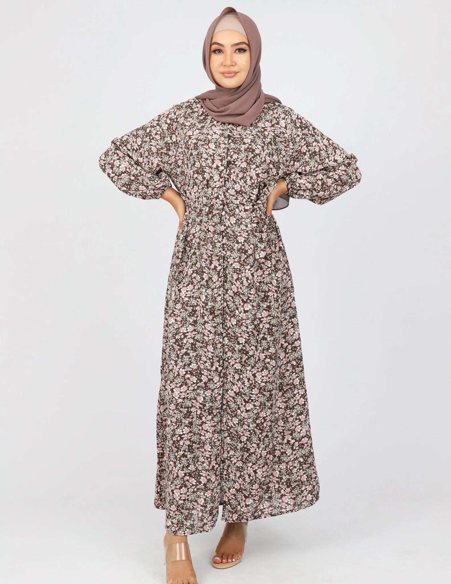 Sara Linen Print Dress