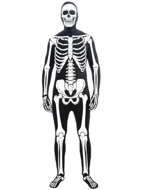 Skeleton Second Skin Adults Plus Size Halloween Costume