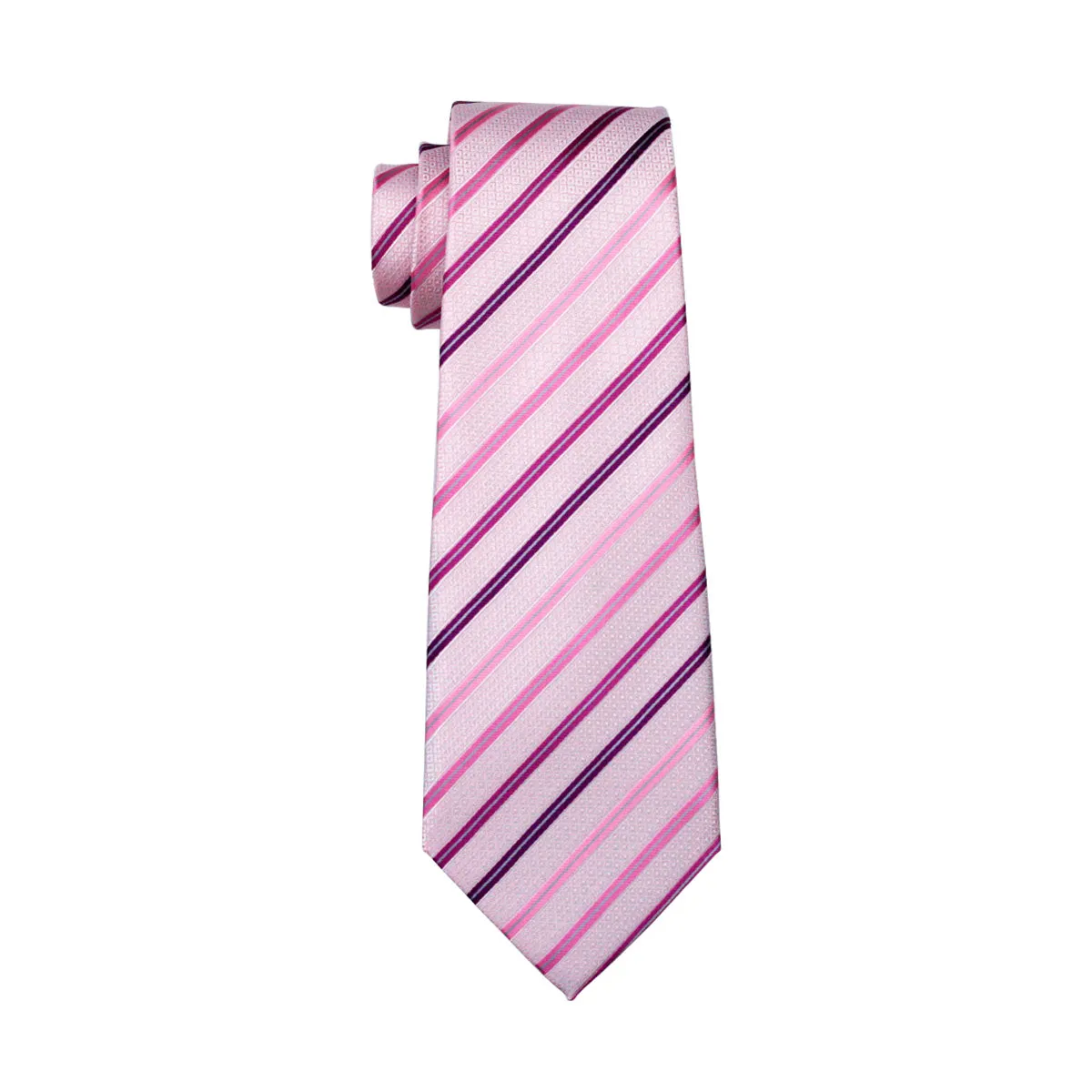 Sweety Pink Striped Tie Hanky Cufflinks Set