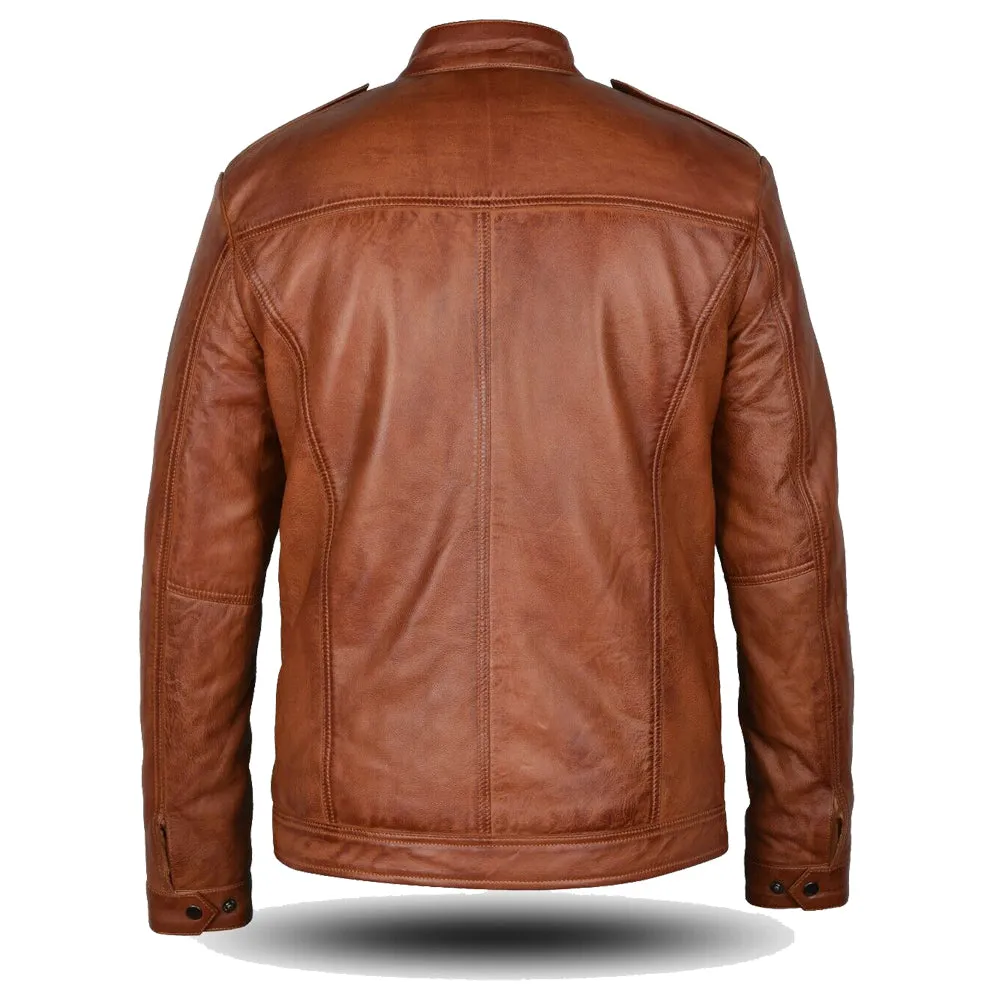 Tan Brown Black Fashion Jacket