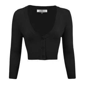 TEEK - Cropped Bolero 3/4 Sleeve Cardigan