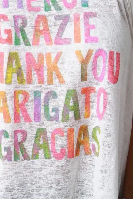 Thank You Graphic Print Tank Top