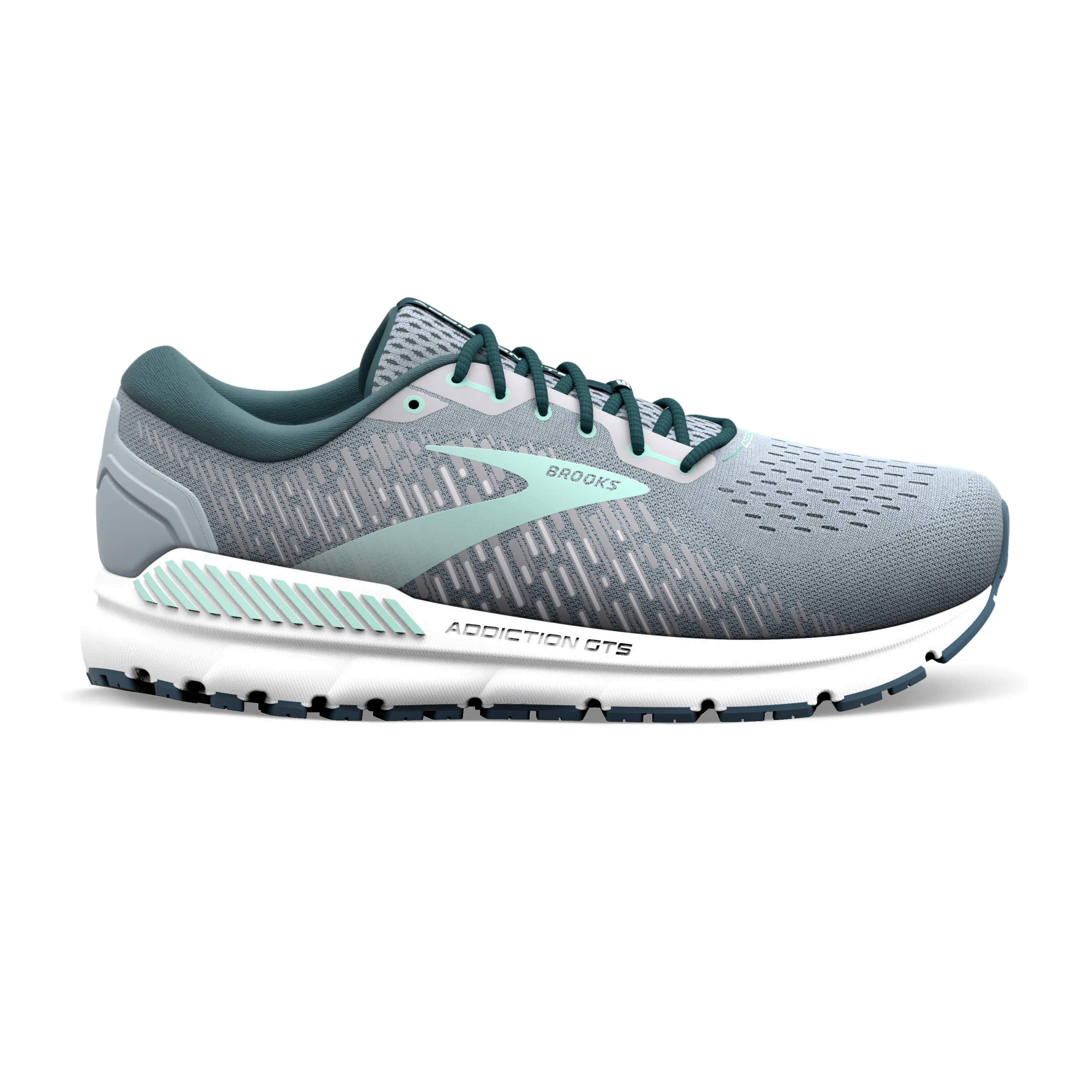 Women's Brooks Addiction GTS 15 Color: Grey/ Navy/ Aqua