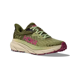 Women's Hoka Challenger 7 Color: Forest Floor/ Beet Root (WIDE WIDTH)