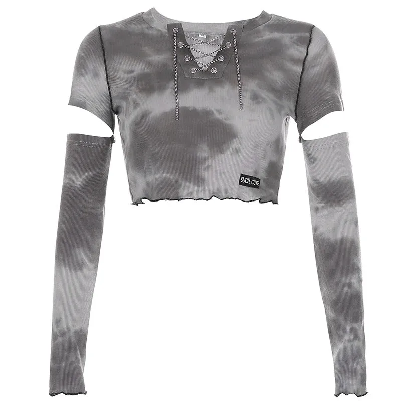 Women's tie-dye long sleeved t-shirt